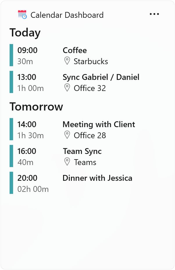 Agenda widget