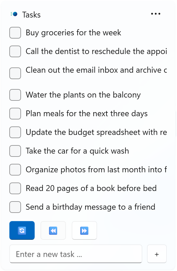 Agenda widget