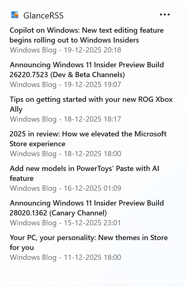 RssFeed widget